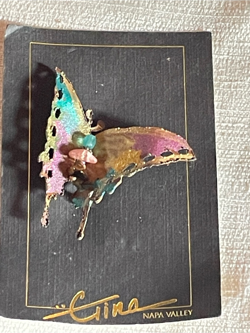 3/$10 Iridescent Butterfly pin- Multicolor